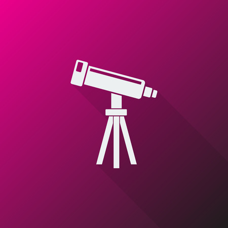 White Telescope icon on pink backgroundのイラスト素材