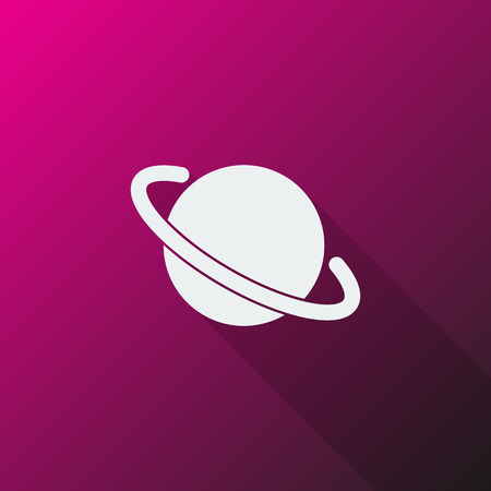 White Jupiter Icon icon on pink backgroundのイラスト素材