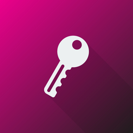 White Key icon on pink backgroundのイラスト素材