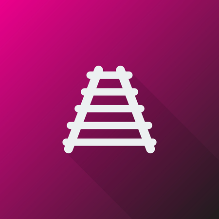 White Railroad icon on pink backgroundのイラスト素材