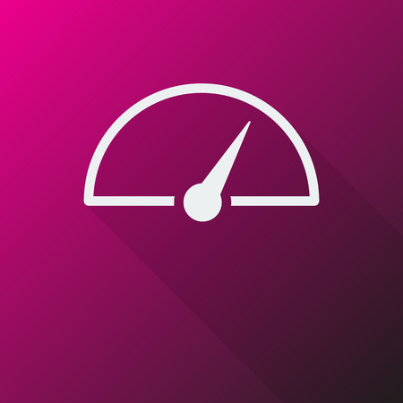 White Speed Meter icon on pink backgroundのイラスト素材