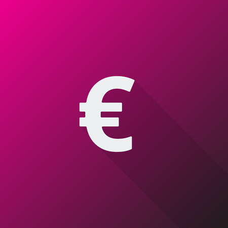 White Euro icon on pink backgroundのイラスト素材