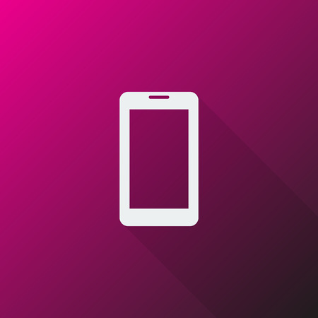 White Mobile Phone icon on pink backgroundのイラスト素材