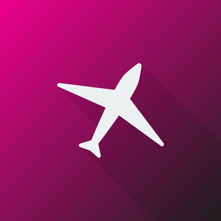 White Airplane icon on pink backgroundのイラスト素材
