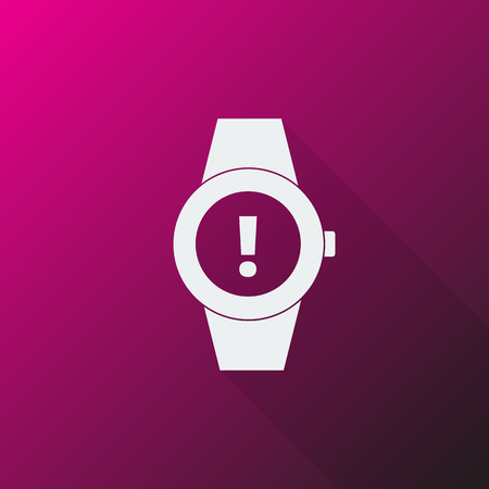 White Time Alert icon on pink backgroundのイラスト素材