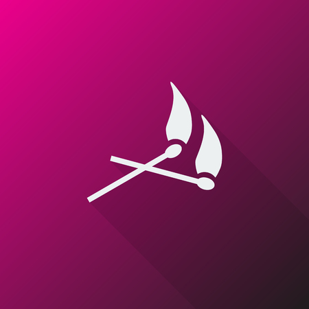 White Matches icon on pink backgroundのイラスト素材