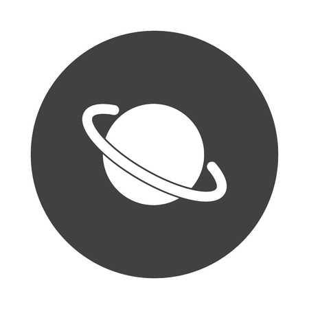 White Jupiter Icon icon on black button isolated on whiteのイラスト素材