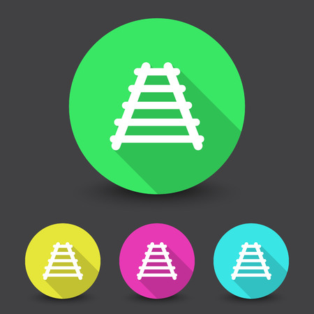 White Railroad icon in different colors setのイラスト素材
