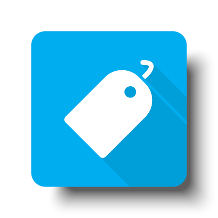 White Tag icon on blue web buttonのイラスト素材