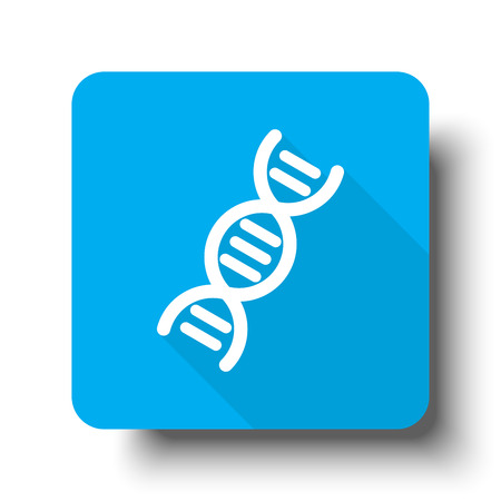 White Dna icon on blue web buttonのイラスト素材