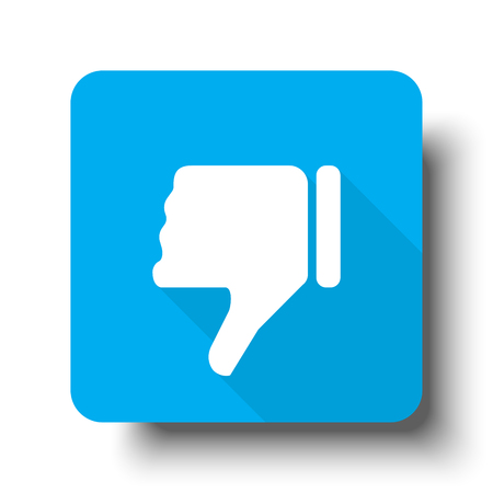 White Thumb Down icon on blue web buttonのイラスト素材