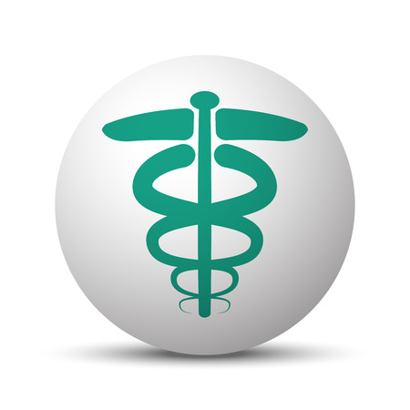 Green Medical Symbol icon on white sphereのイラスト素材