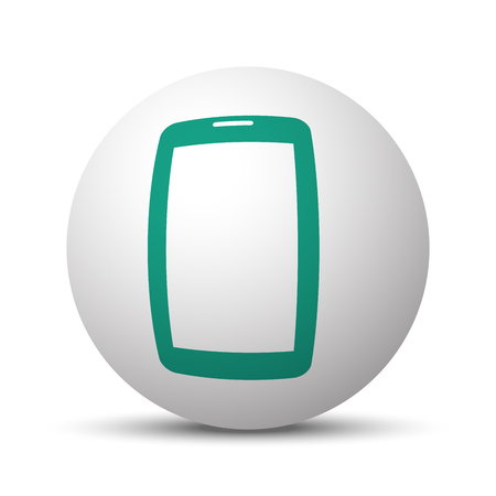 Green Mobile Phone icon on white sphereのイラスト素材