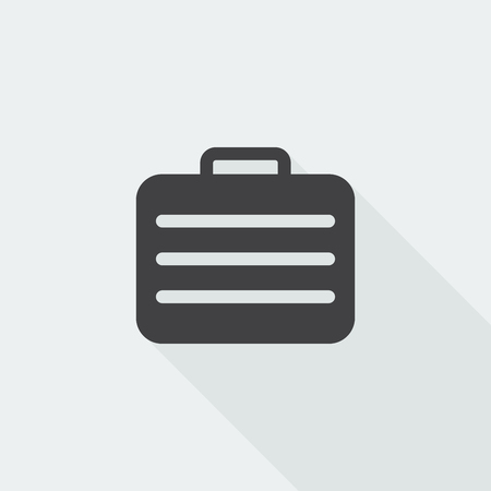 Black flat Travel Case icon with long shadow on white backgroundのイラスト素材