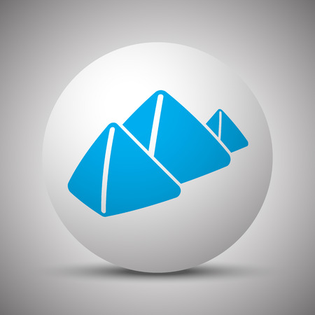 Blue Pyramids icon on white sphereのイラスト素材