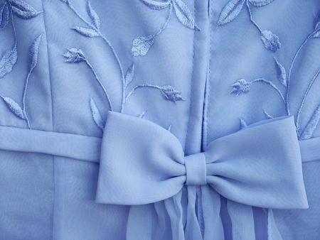 Off center blue dress bowの写真素材