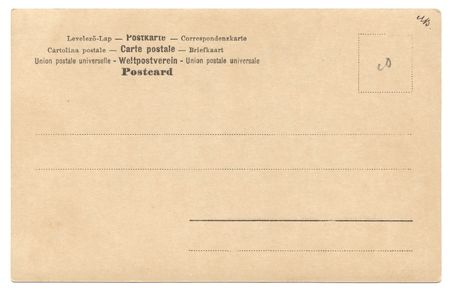 Vintage postcard isolated on whiteの写真素材