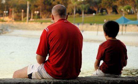 Father and sonの写真素材