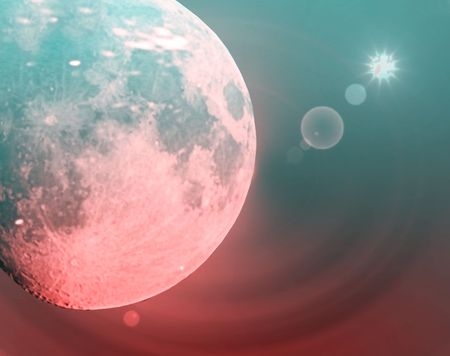 Space scene illustrationの写真素材