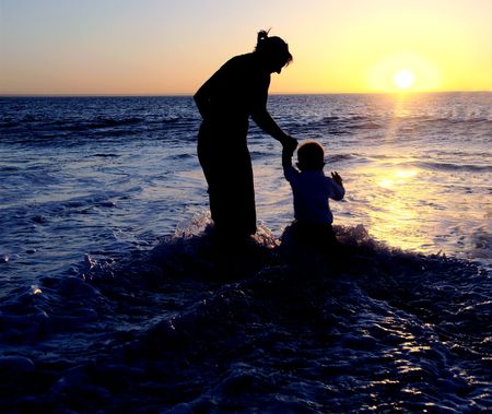 Woman and childの写真素材