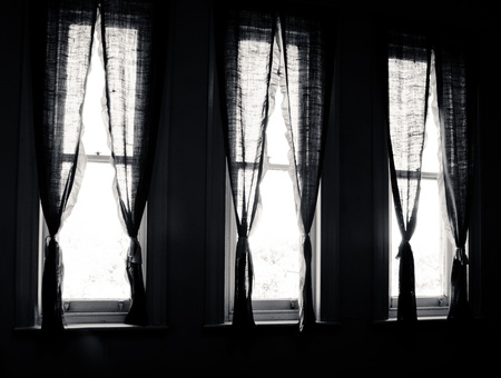 Old Windows in Black and whiteの写真素材