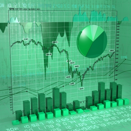 Background made of different types of charts の写真素材