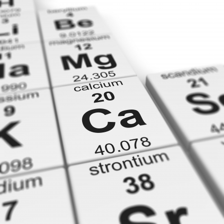 Periodic table of elements, focused on calcium の写真素材
