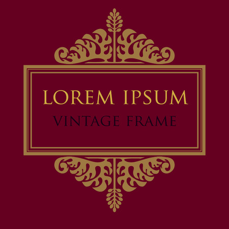 Text-frame with stylized acanthus ornament. Vector, separated background.のイラスト素材
