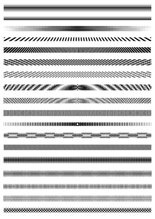 A set of border pattern in modern   style. Typographic and other   ornaments. Stock vector.のイラスト素材