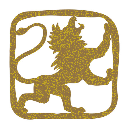 Stylized hand drawn lion. Design for t-shirt, bag, illustration etc.のイラスト素材