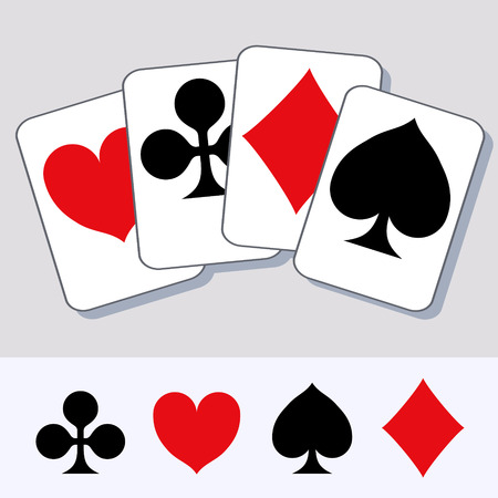 Playing card suits. Design for t-shirts, ads etc., by its Supplemental elements.のイラスト素材