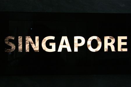 Singapore Sign in Lightの写真素材