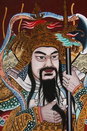 Chinese God - Thian Hock Keng Temple, Singaporeの写真素材