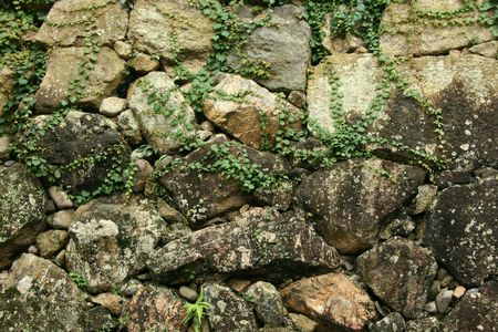 Rock Wall, Himeji Castle, Japanの写真素材
