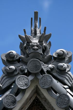 Roof Detail - Itsukushima Shrine, Miyajima, Japanの写真素材
