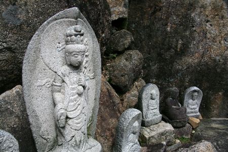 Stone Figure - Mt Misen, Miyajima, Japanの写真素材