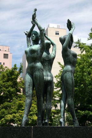 Memorial - Odori Park, Sapporo City, Japanの写真素材