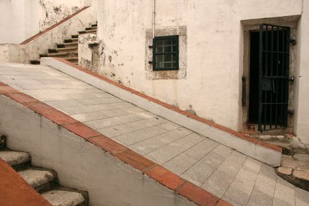Steps and Window - Fortaleza de Guia, Macauの写真素材