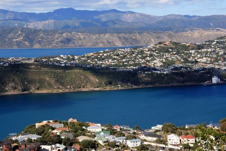 View from Mt Victoria, Wellington, New Zealandの写真素材