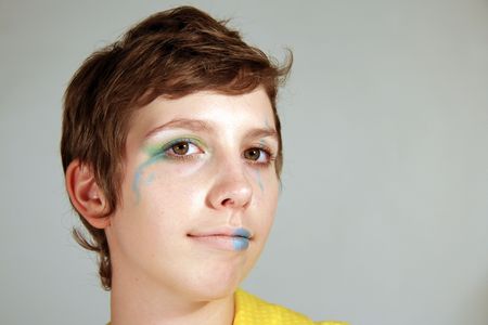 Clown Faced Cute Young Woman