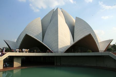 The famous Bahai Temple (Lotus Temple) in Delhi, Indiaのeditorial素材