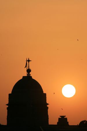 Building Silhouette - Lutyen's Delhi Area, Delhi , India's Capital Cityの写真素材