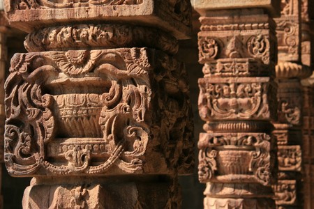 Qutb Minar ruins in the city of Delhi in Indiaの写真素材