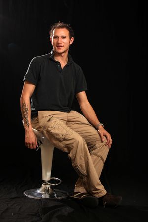 Good Looking Handsome Young Man in a Studio Settingの写真素材