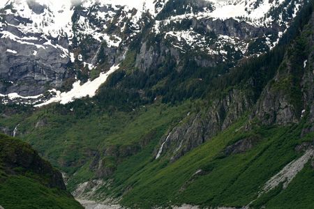 Helicopter Flight Over Mendenhall Glacier, Skagway, Alaska, USAの写真素材