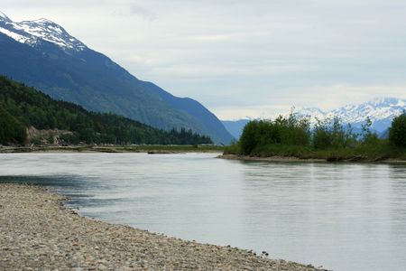 Chilkoot Trail, a historical trail from the gold mining era, Skagway, Alaska, USAの写真素材
