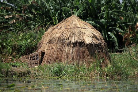 Floating Fishing Village - Uganda - The Pearl of Africaの写真素材