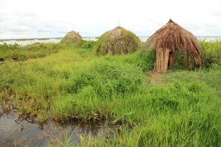 Floating Fishing Village - Uganda - The Pearl of Africaの写真素材