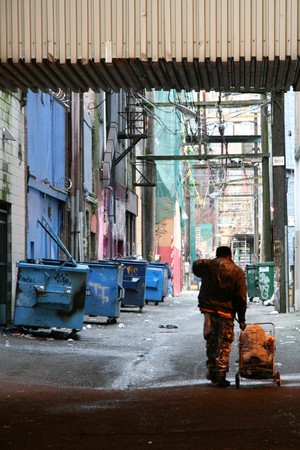 Back Street Alleys in The City of Vancouver, BC, Canadaの写真素材