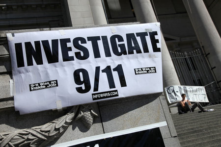 VANCOUVER - SEPT 11: 9/11 Truth Demonstration at Vancouver Art Gallery, September 11, 2009 in...
